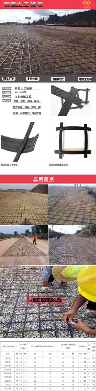 整体式凸结点钢塑土工格栅(图1) 整体式凸结点钢塑土工格栅(图1)