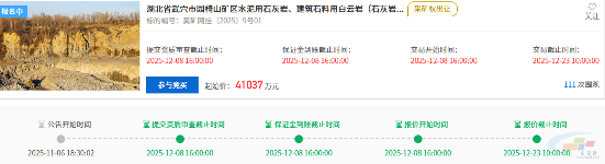 4.1亿元！湖北一950万吨/年采矿权出让(图1)